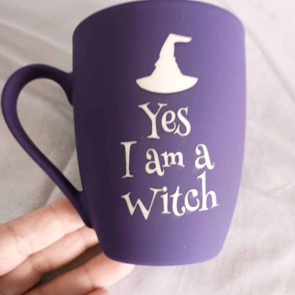 Unbranded Other - YES I AM A WITCH Matte Purple Ceramic Mug 11oz Gothic Witchy Coffee Cup NEW